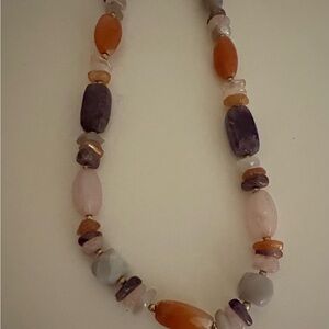 Semi- Precious Stone Multicolor Beaded Necklace Vintage 60’s